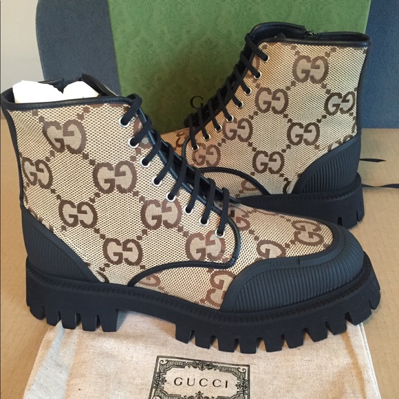 Gucci Shoes Gucci Mens Maxi Gg Laceup Boot Sz 15 Uk 12us Poshmark